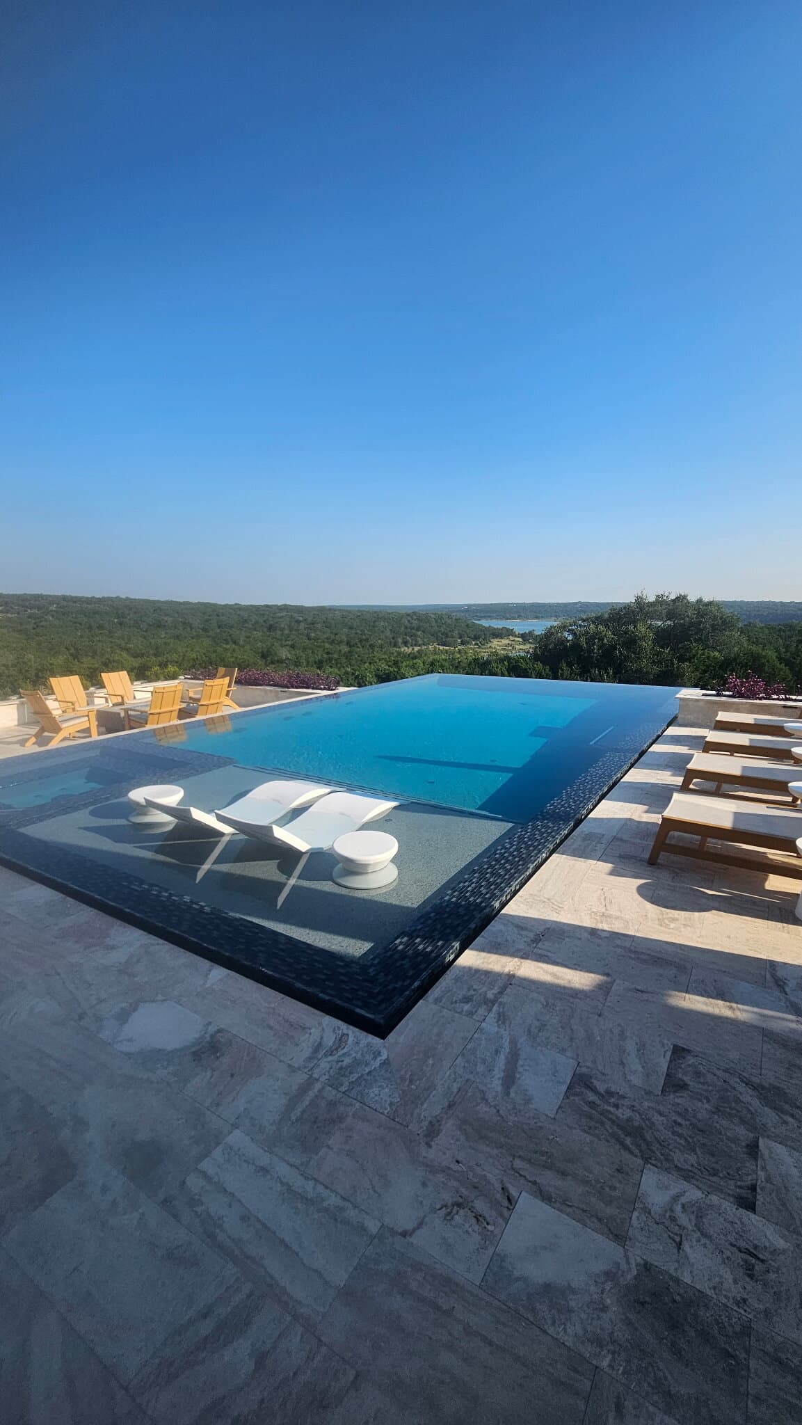 Infinity-edge pool overlooking the Hill Country